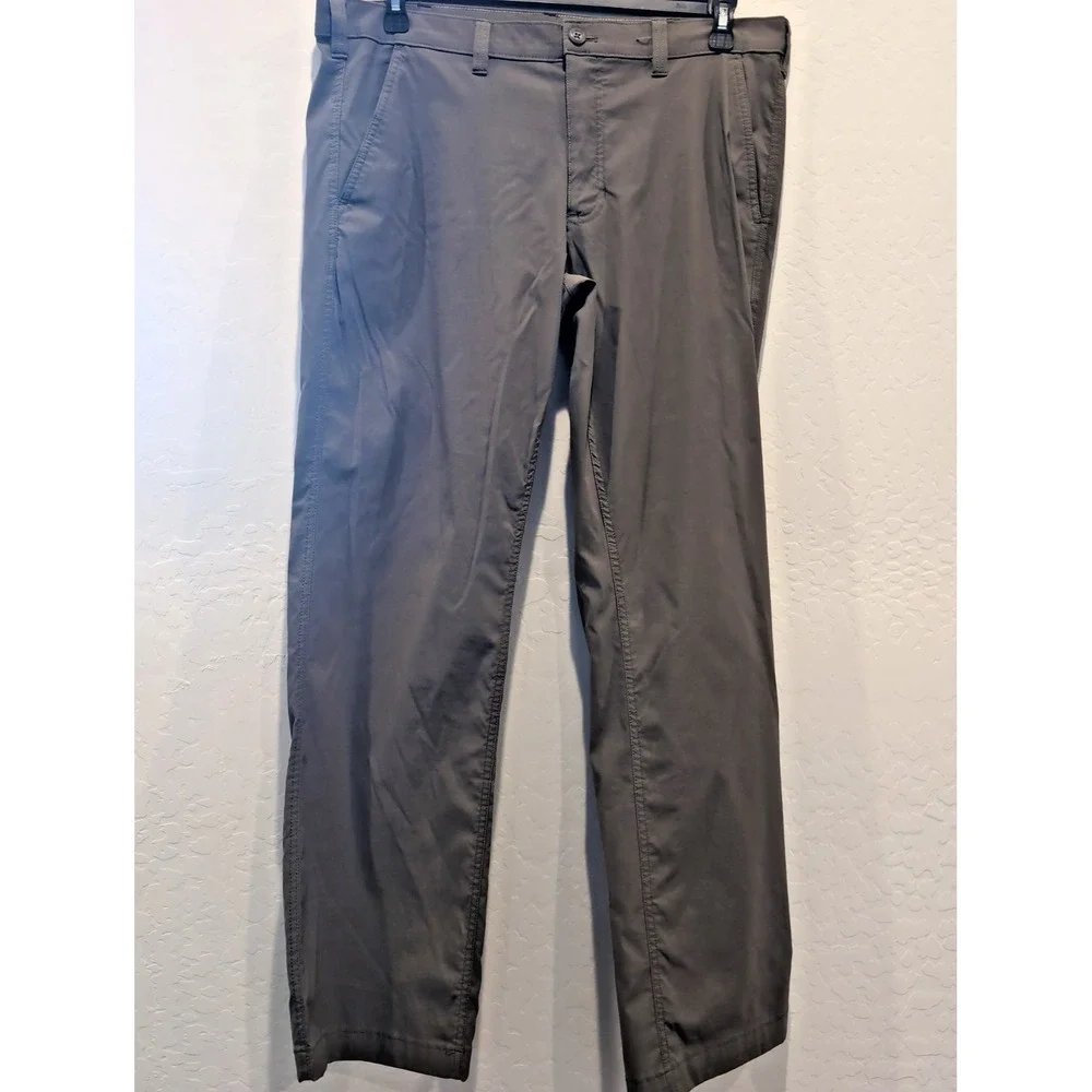 Eddie Bauer Men's 36 X 32 Performance Pants Olive Green Stretch Straight Leg